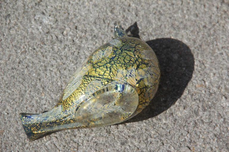 Pigeon Murano Art Glass Green Gold White Blue Zanfirico Avem Design 1960s photo Art