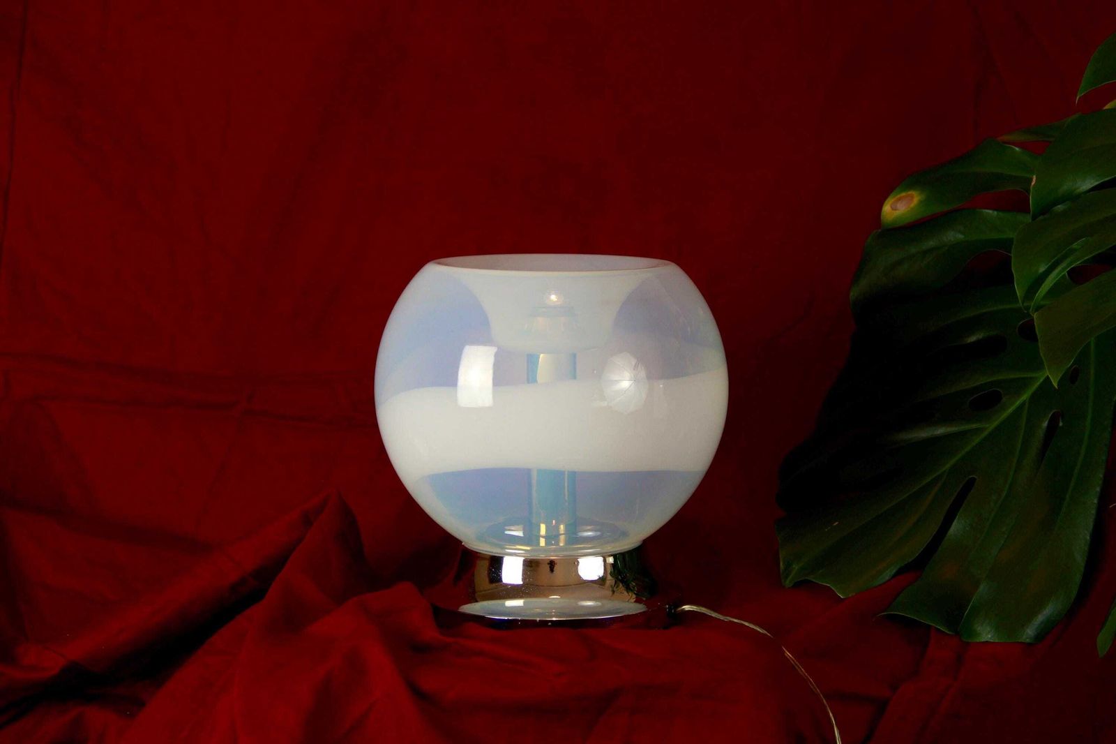 Beatrice, Vintage Murano Iridescent Glass Lamp By C.Nason, Italy, 1970s photo Lighting