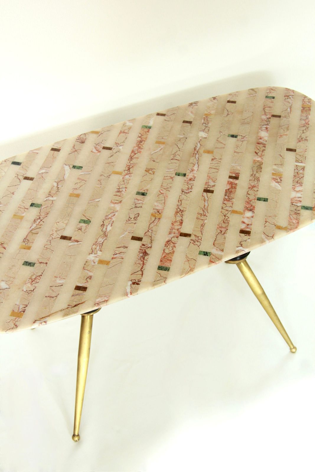 Malvasia, Antique Mid Century Marble And Brass Coffee Table, Italy, 1950s photo 4378.0