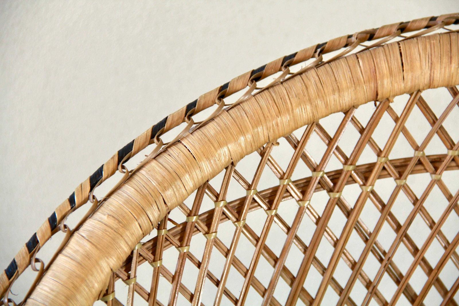 Pavoncina, Vintage Boho Wicker And Bamboo Peacock Adult Chair, Italy, 1980s photo vinterior
