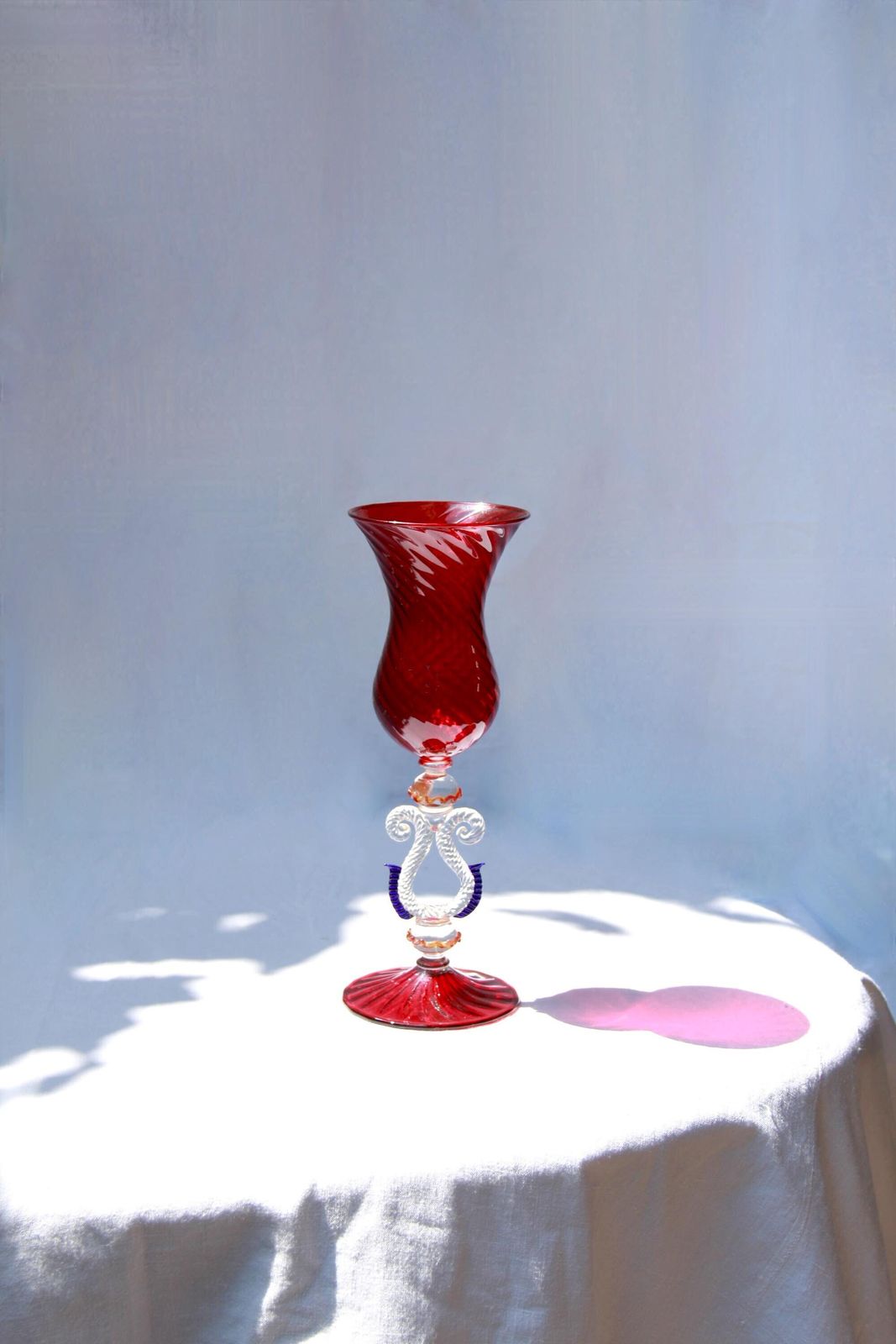 Strelitzia, Antique Murano Glass Goblet / Tipetto, Italy, 1950s