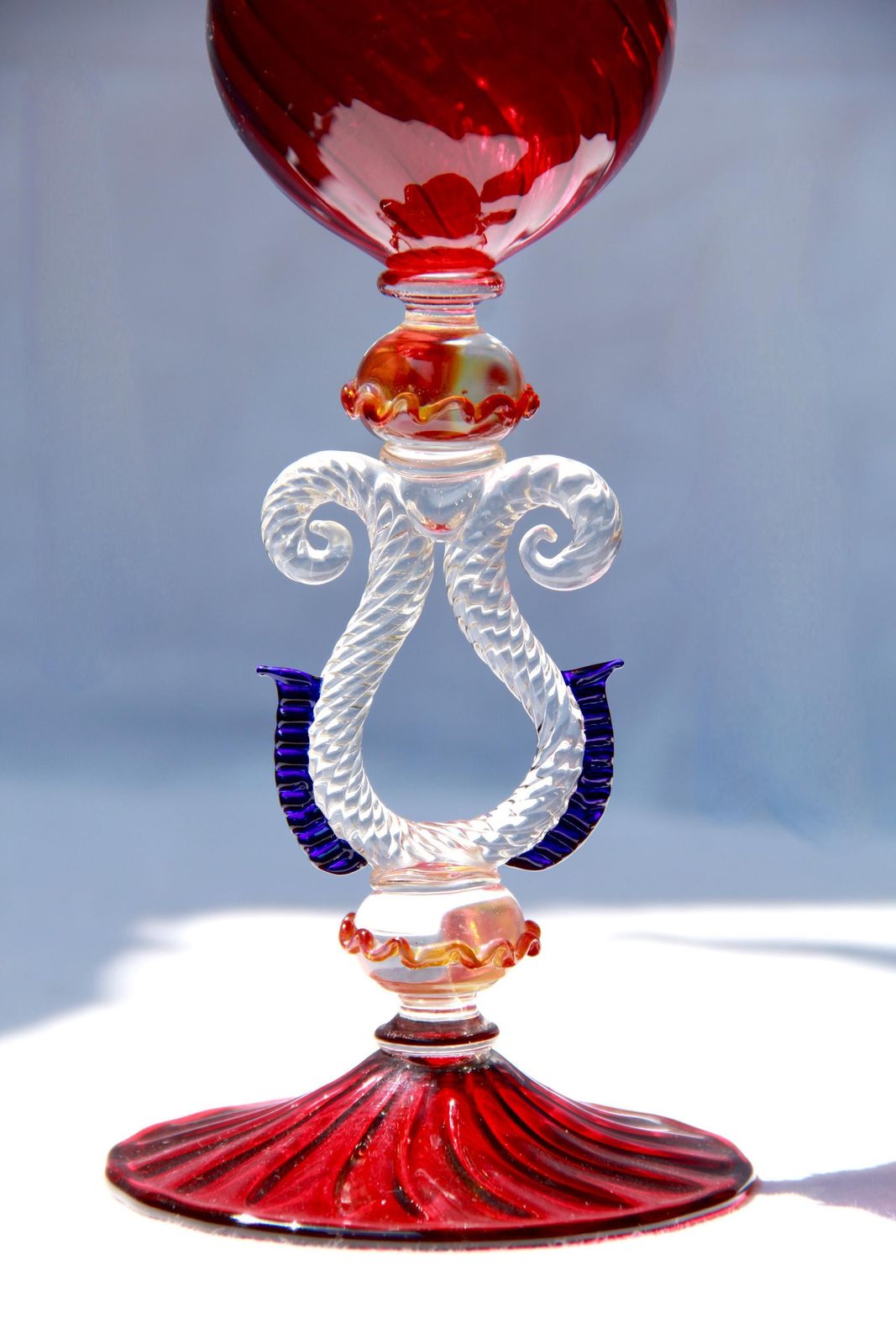 Strelitzia, Antique Murano Glass Goblet / Tipetto, Italy, 1950s photo vinterior