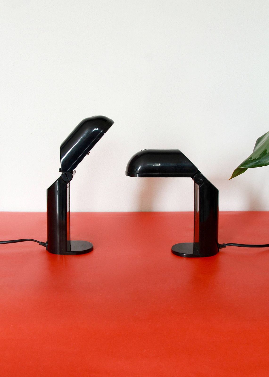 Manon, Set Of 2 Postmodern Black Table / Wall Lamps By Yamada Shomei For Tronconi, Italy, 1980s