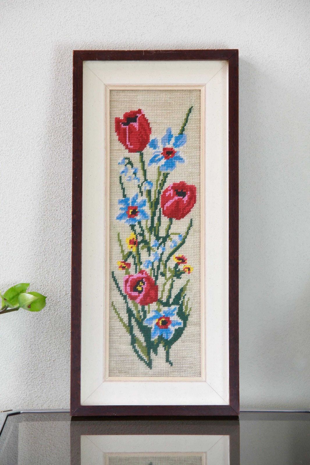Quadretto, Vintage Half Cross Stitch Painting / Wall Decor, Italy, 1970s photo furniture