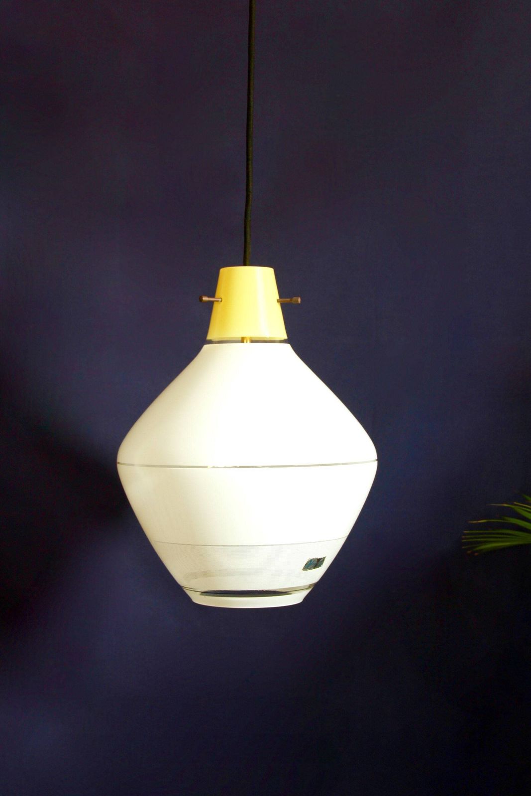 Gialla, Mid Century Murano Ceiling Lamp / Pendant, Italy 1950s photo furniture