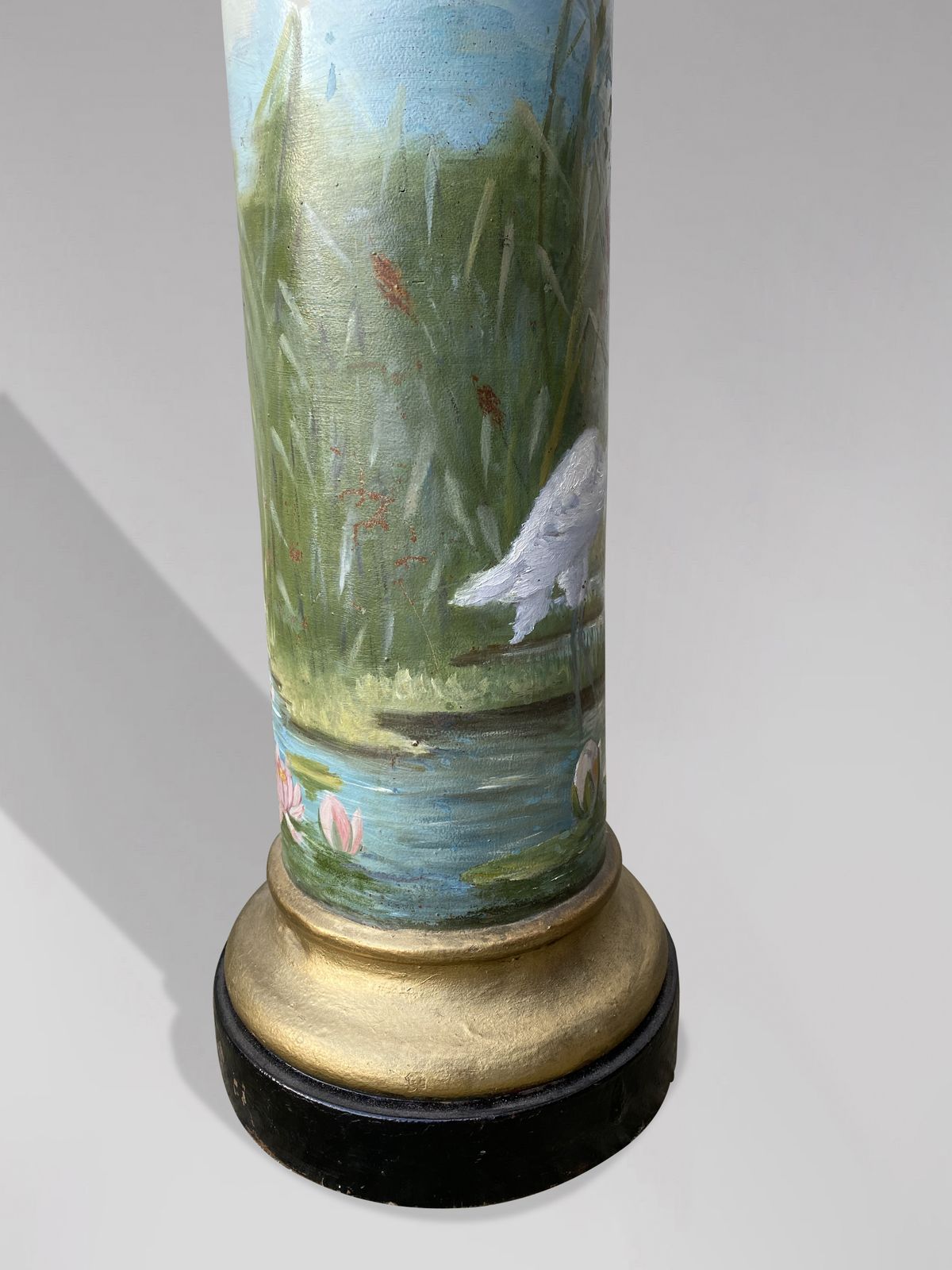 Pair Of 19th Century French Painted Columns By Marguerite photo vintage