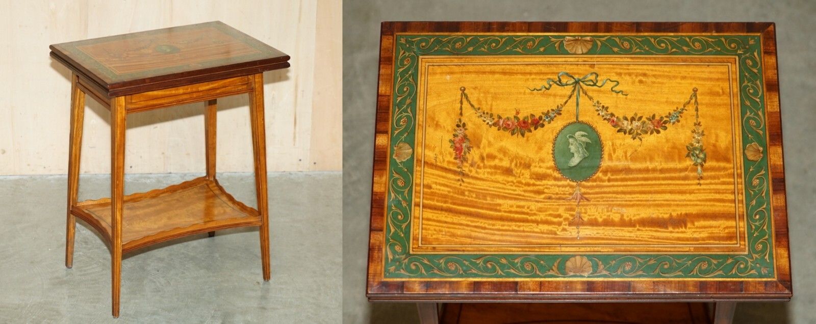 Editors Choice Antique Howard & Son's Sheraton Revival Games Cards Side Table