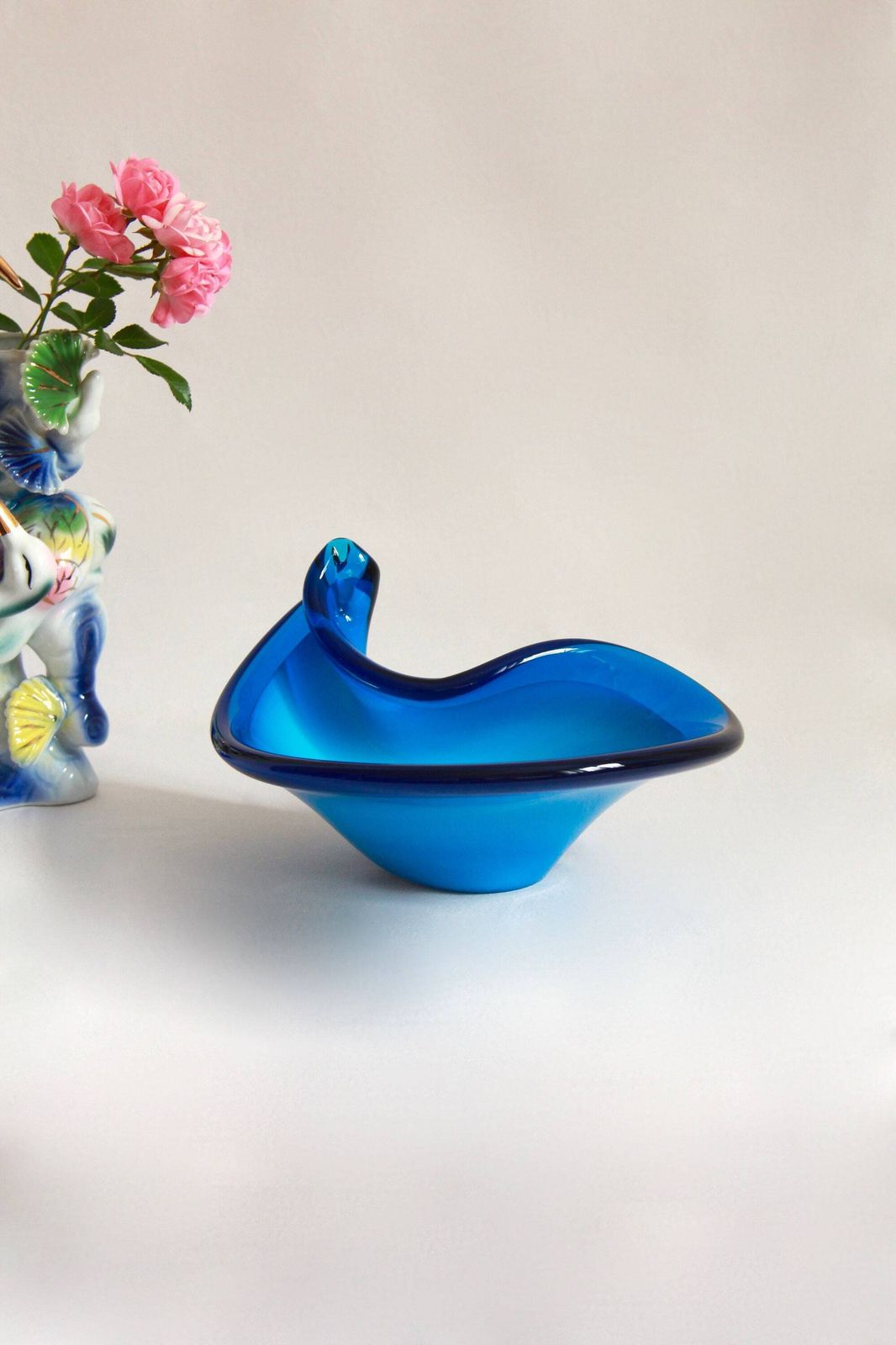 Anemone, Vintage Murano Glass Blue Bowl, Italy, 1970s photo furniture