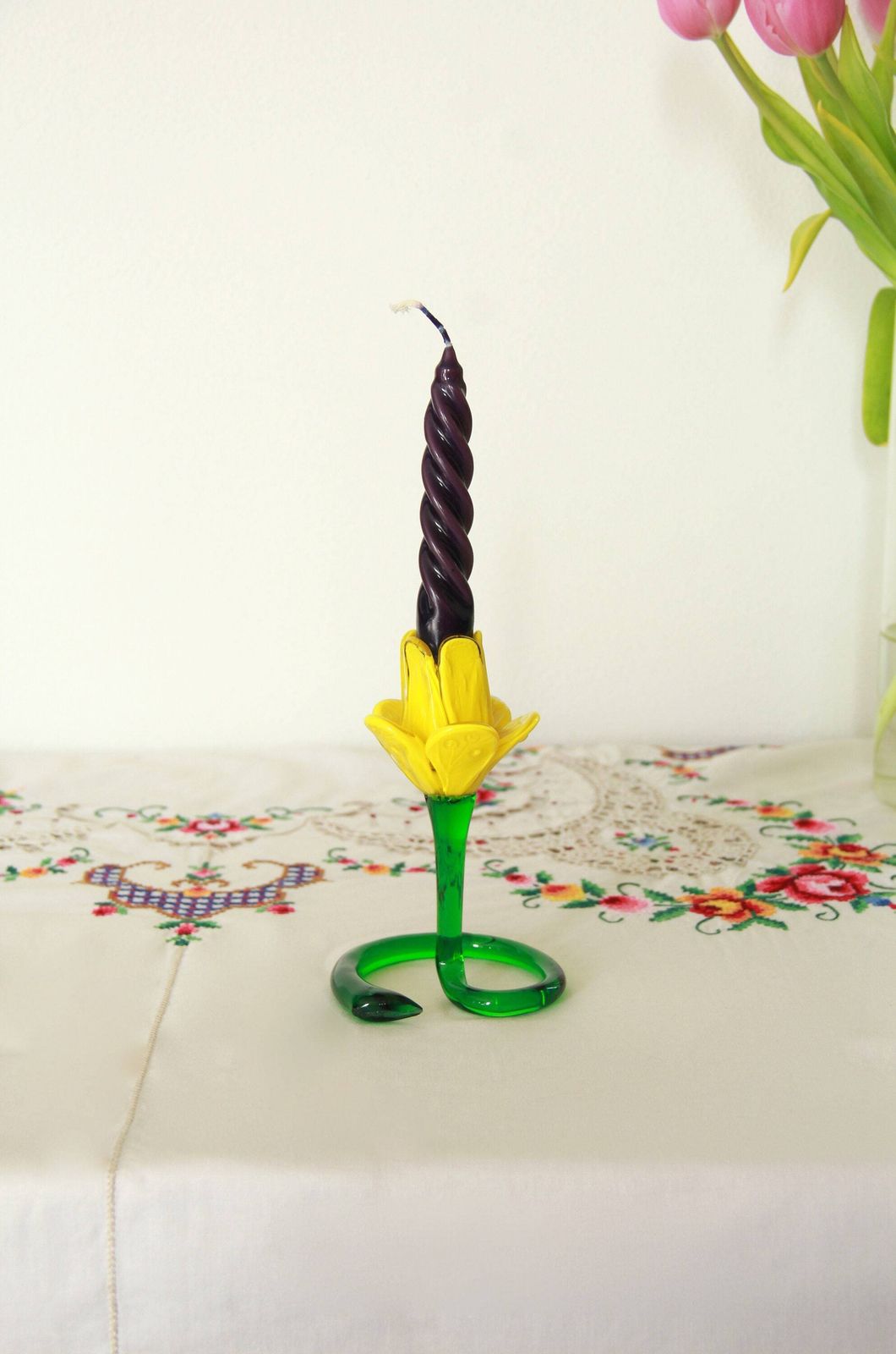 Narciso, Vintage Murano Flower Candle Holder, Italy, 1970s photo 208.0