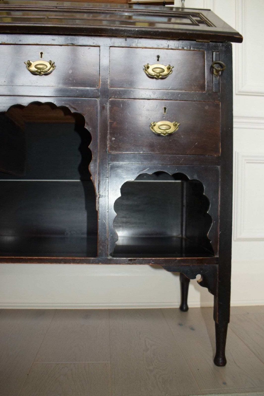 Charming Late 19th Century Edwardian Mahogany Bureau With Brass Gallery Rail photo Furniture