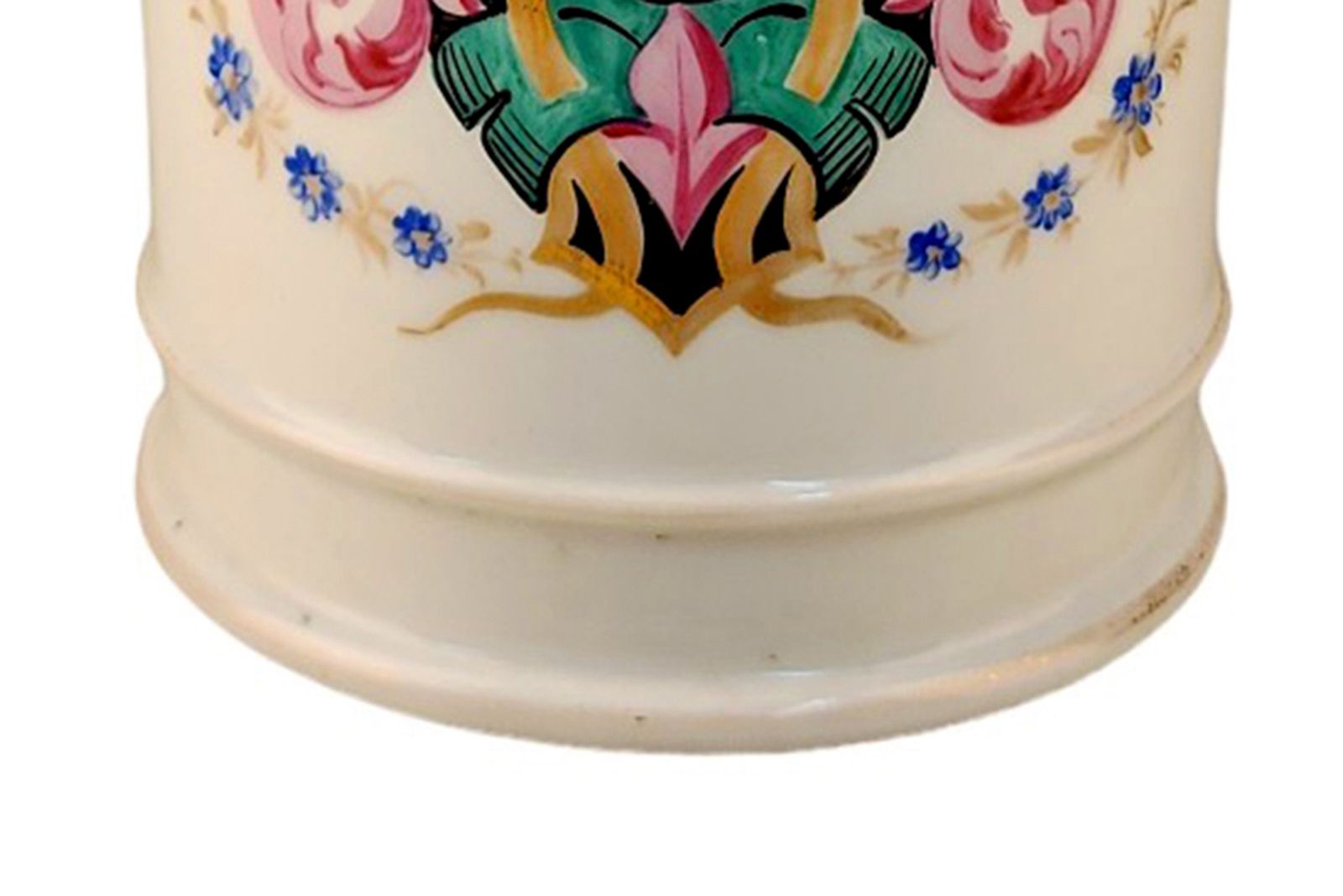 Late 18th Century French Glazed Porcelain Apothecary/Pharmacy Jar With Lid   'Ung: Sulph' photo vinterior