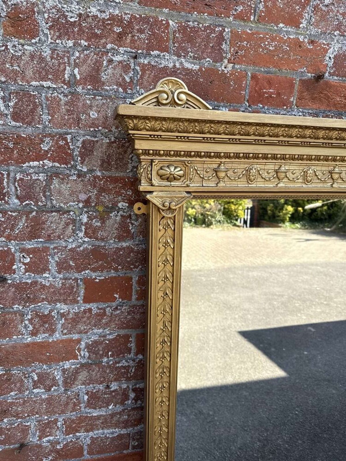 A Delightful Large Antique English 19th C Gilt Overmantle Mirror. photo furniture