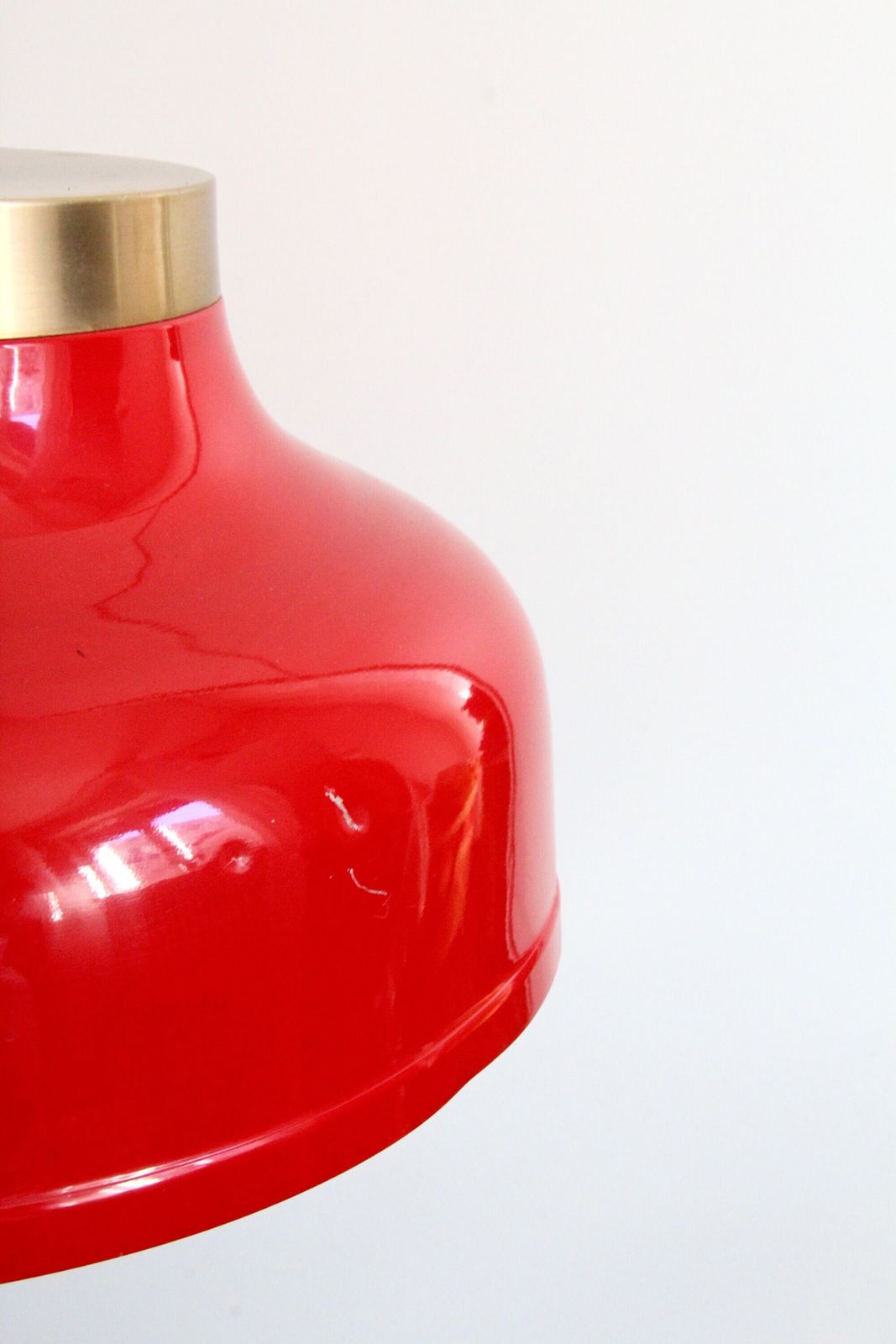 Cappuccettorosso, Mid Century Red Metal Lamp, Italy, 1950's photo for sale