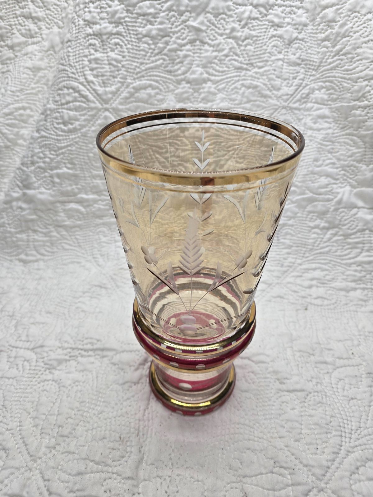 50s Vase With Gold And Burgundy Decor photo furniture