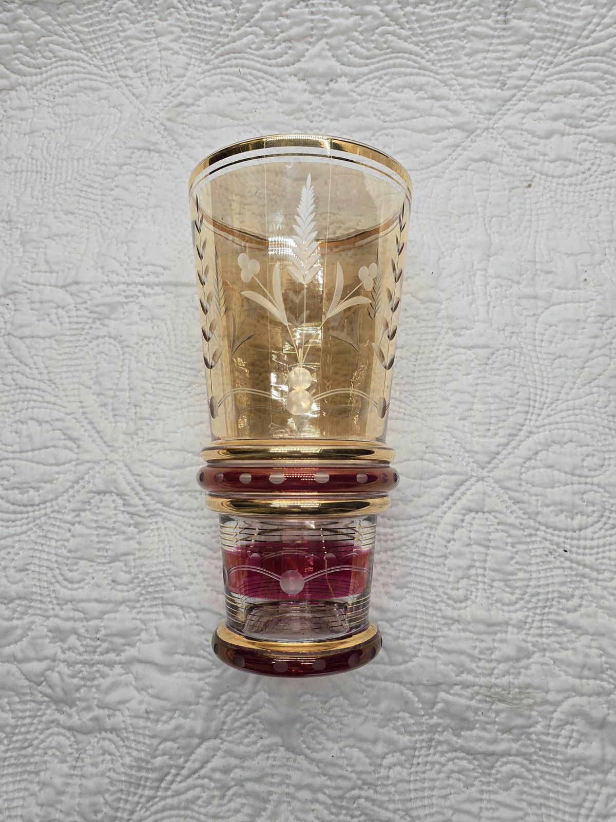 50s Vase With Gold And Burgundy Decor photo buy