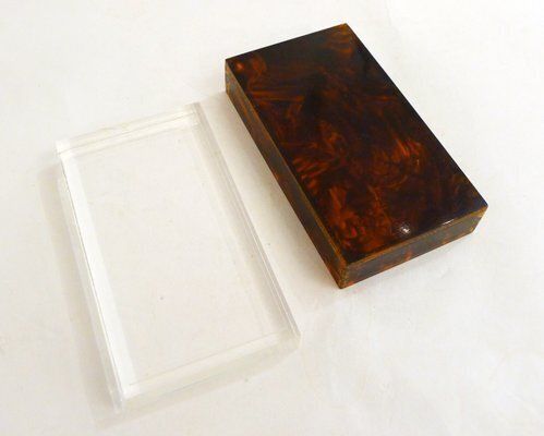 photo buy Jewelry Box In Faux Tortoiseshell And Acrylic Glass By Philippe Cheverny, 1970s