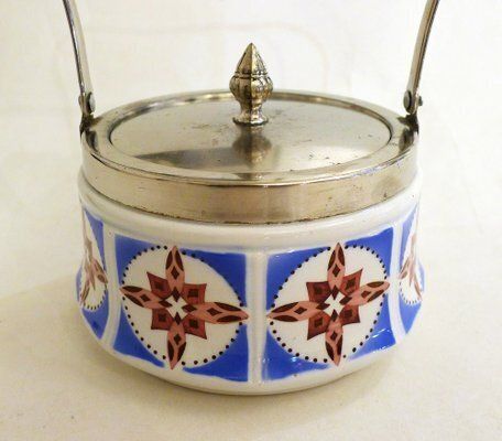 photo furniture Art Deco Candy / Sugar Bowl In Earthenware And Metal From Gebrüder Mehner, Former Czechoslovakia, 1920s