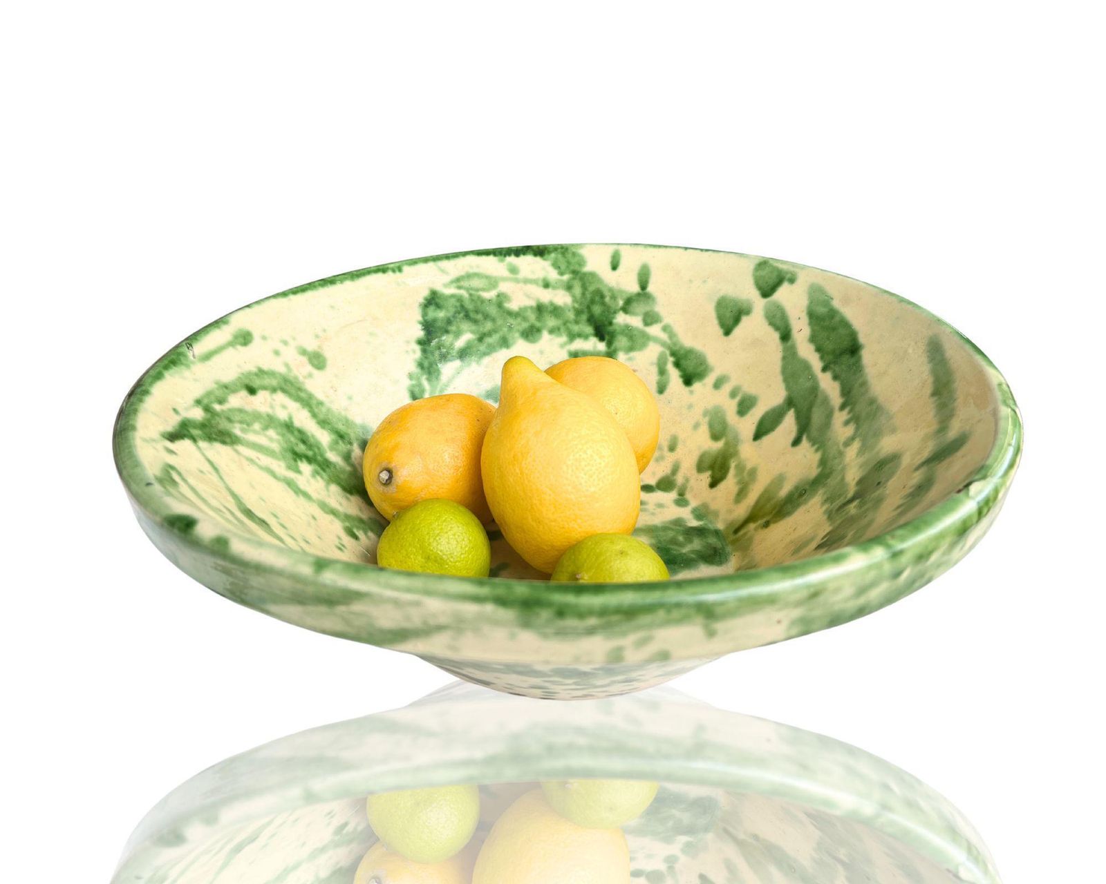 Spaanse Lebrillo Keramische Schaal | Groen | Tafelstuk | 14" (35 Cm) photo for sale