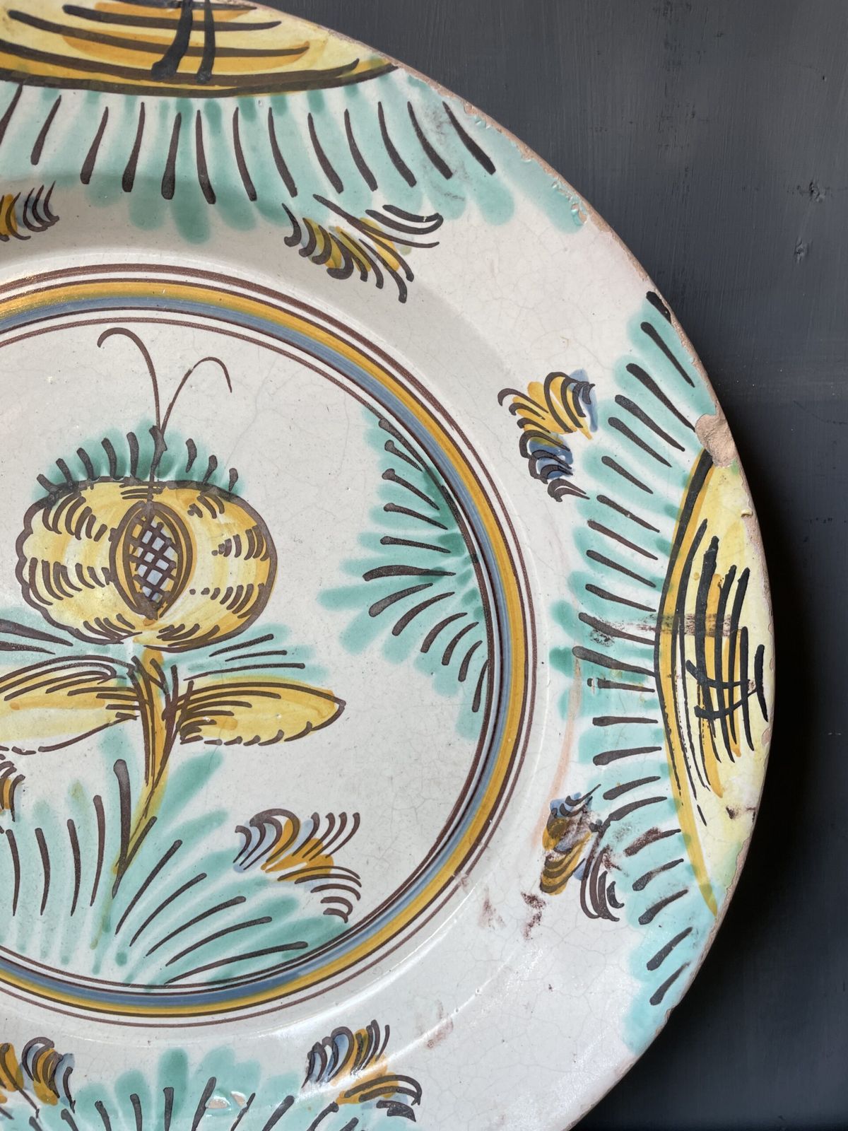 Large Italian Platter From The Naples Area,(Circa 1880) Decorated With Stylised Flowers And Foliage photo furniture