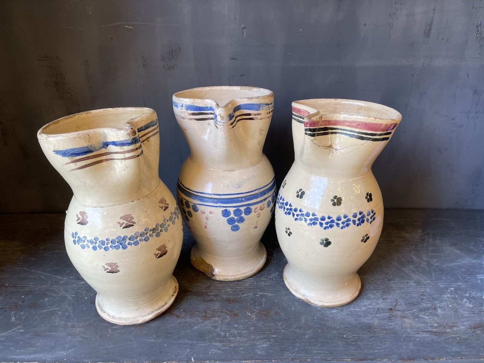 Water Or Wine Jugs From Southern Italy, Probably From Puglia. ( Circa 1880) photo Home Decor