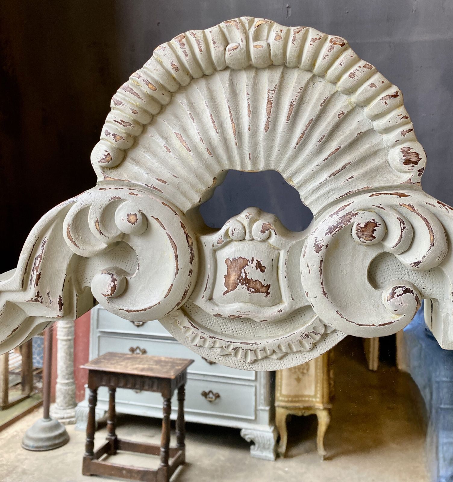 Painted Gothic Italian Mirror. ( Circa 1940) photo furniture