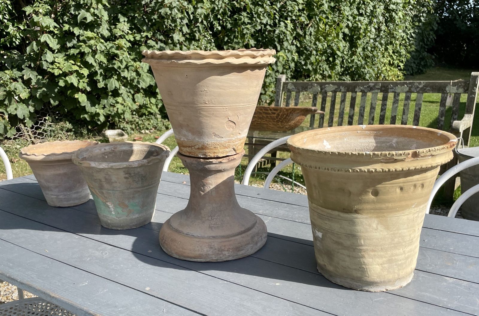 Collection Of Early Italian Terracotta Pots. photo Garden Decor
