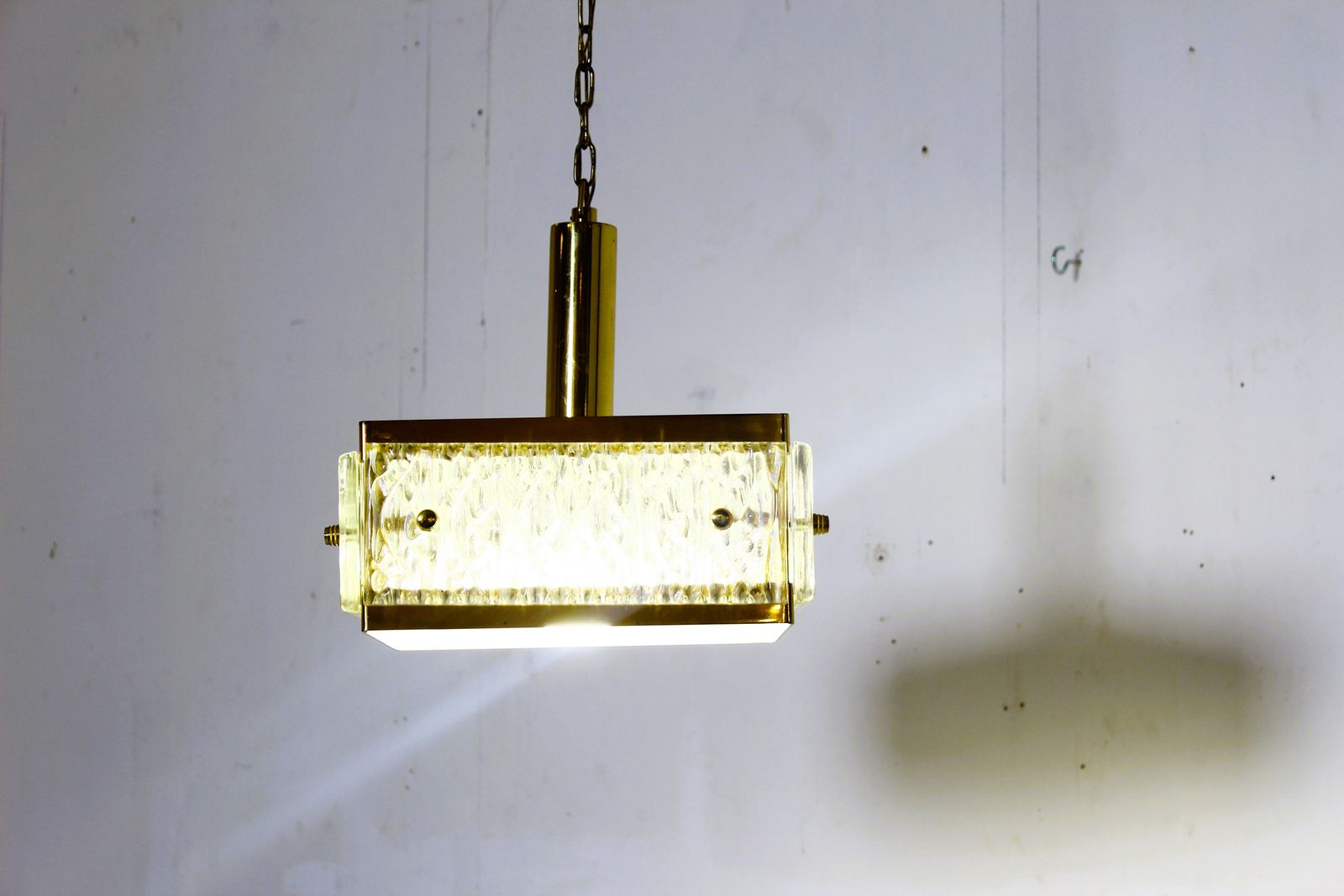 Mid Century  Chandelier By Malmö Metallvarufabrik With Pressed Orrefors Glas 1970 S photo Lighting
