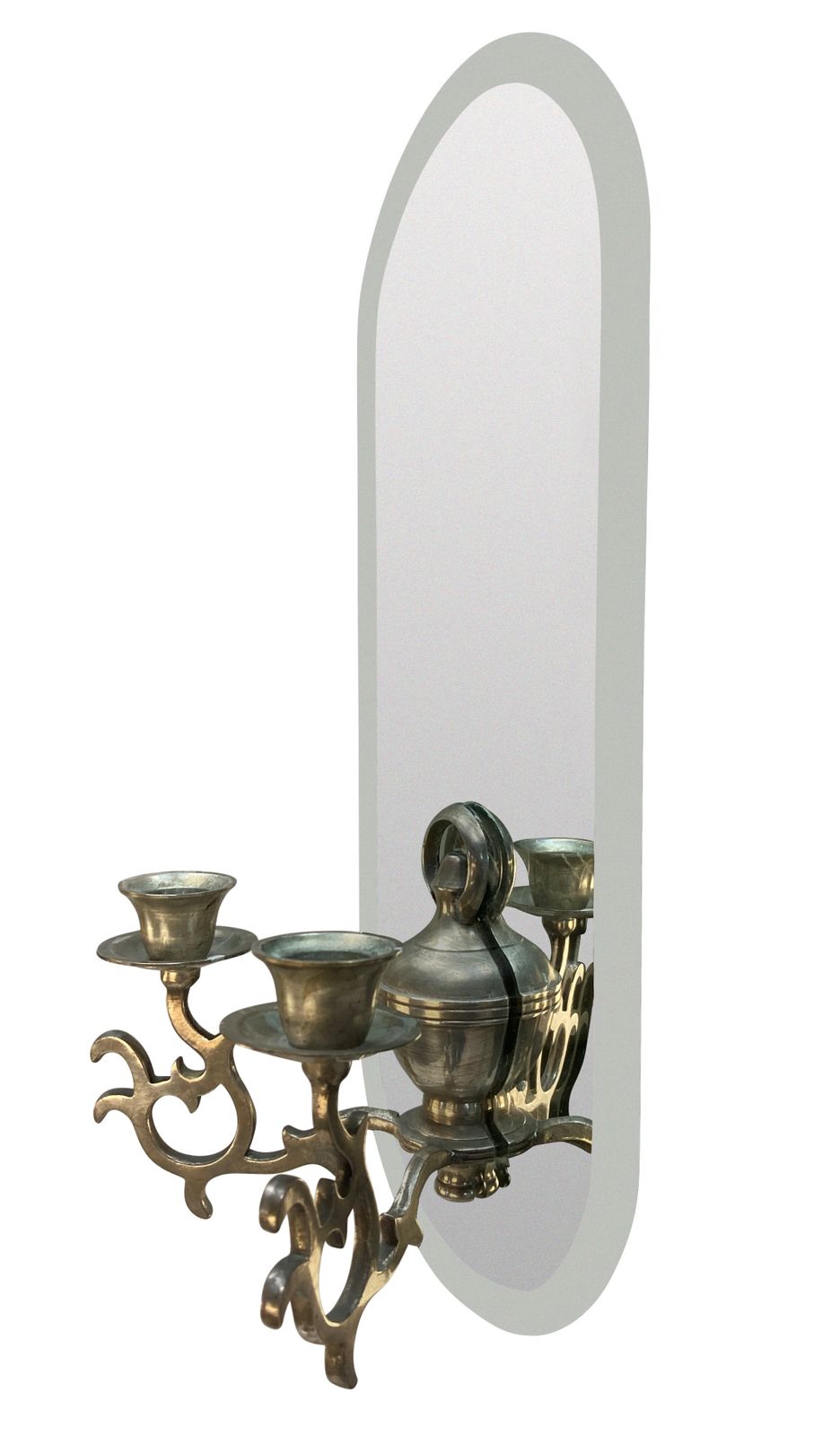 A Pair Of French Silver Plated Mirror Back Girandole photo for sale