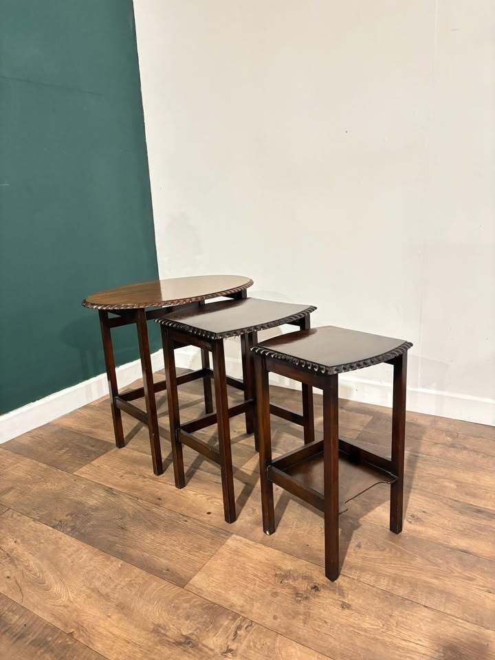 photo for sale Mid Century Mahogany Nest Of Tables