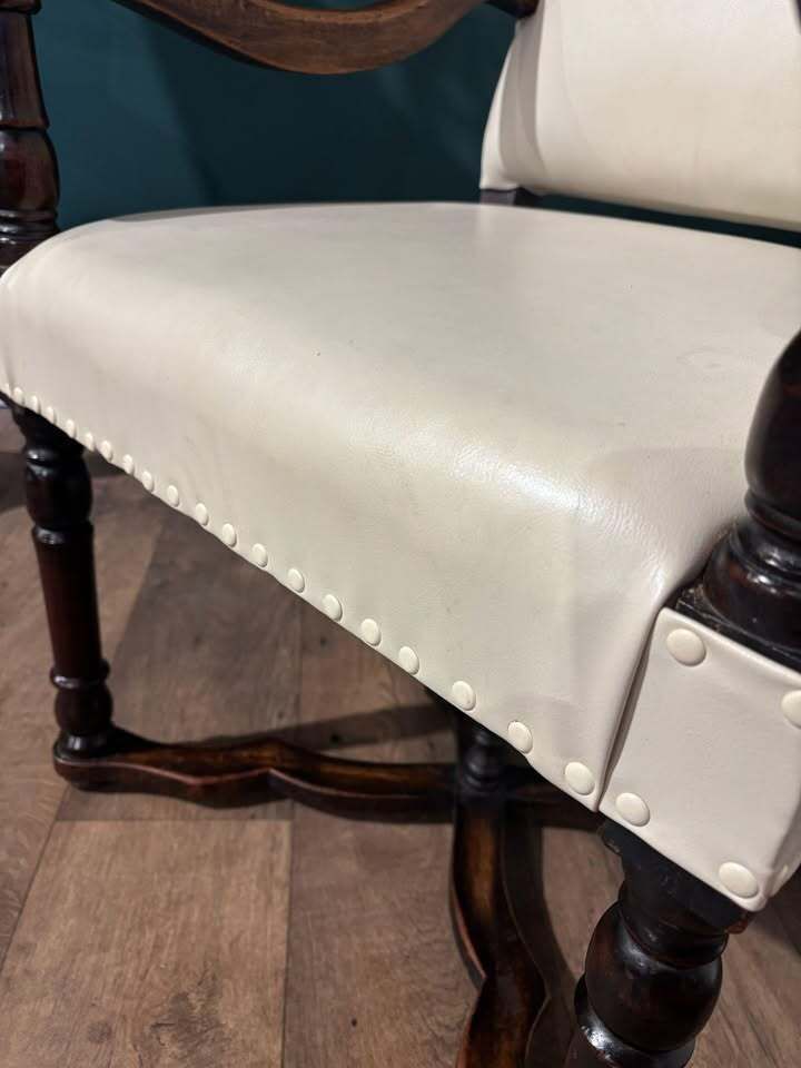 photo for sale Leather Upholstered Side Armchair