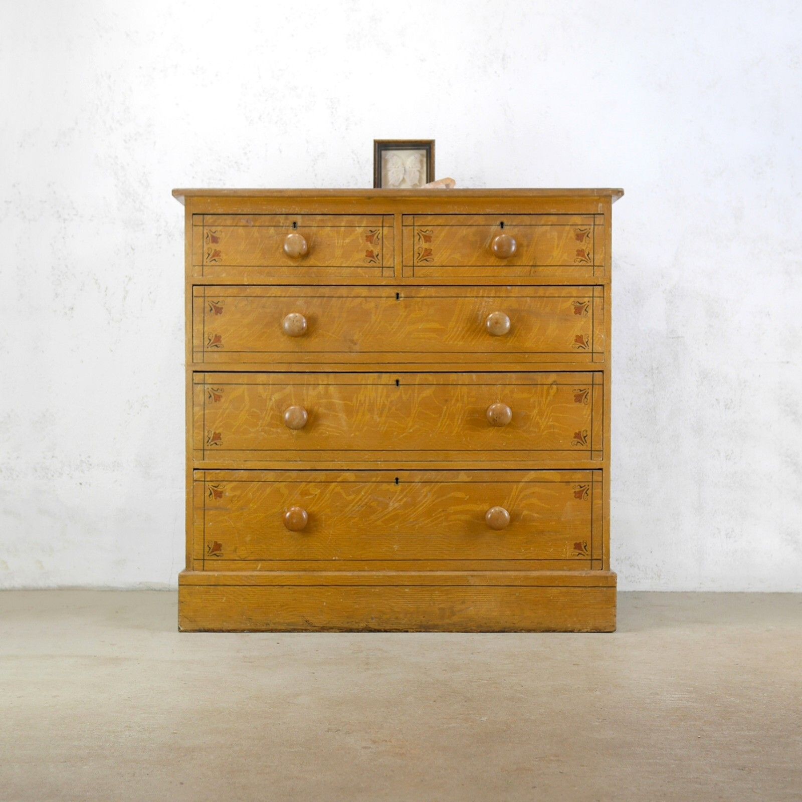 Aesthetic Movement Scumble Pine Chest Of Drawers Antique 19th Century #102838