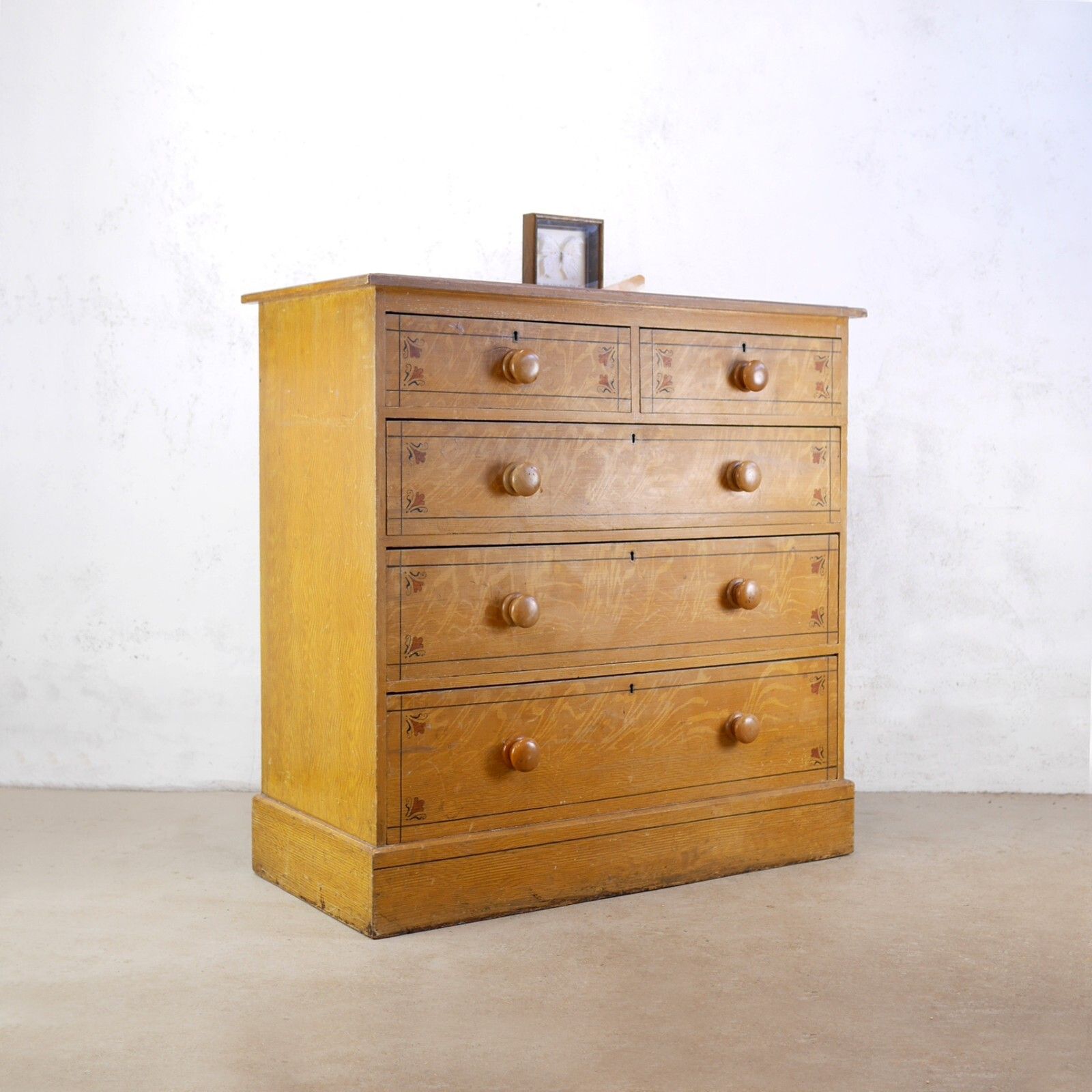 Aesthetic Movement Scumble Pine Chest Of Drawers Antique 19th Century #102838 photo furniture