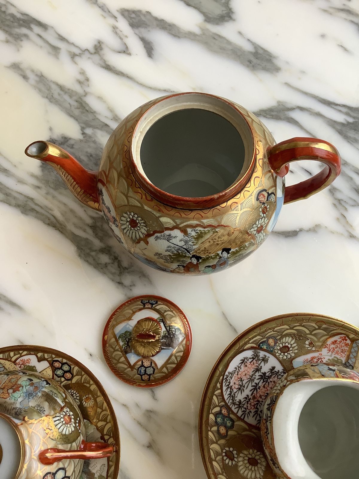 Beautiful Japanese Eggshell Porcelain Tea Set photo buy