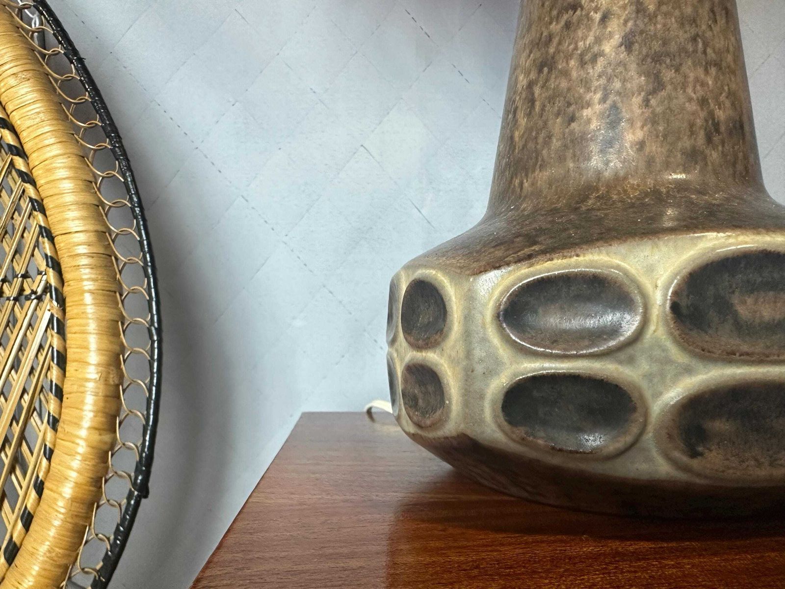 Ceramic Table Lamp Designed By Marianne Stark For Michael Andersen From The 1960s. Vintage Table Lamp, Mid Century Lamp Base, Mcm Decor photo vinterior
