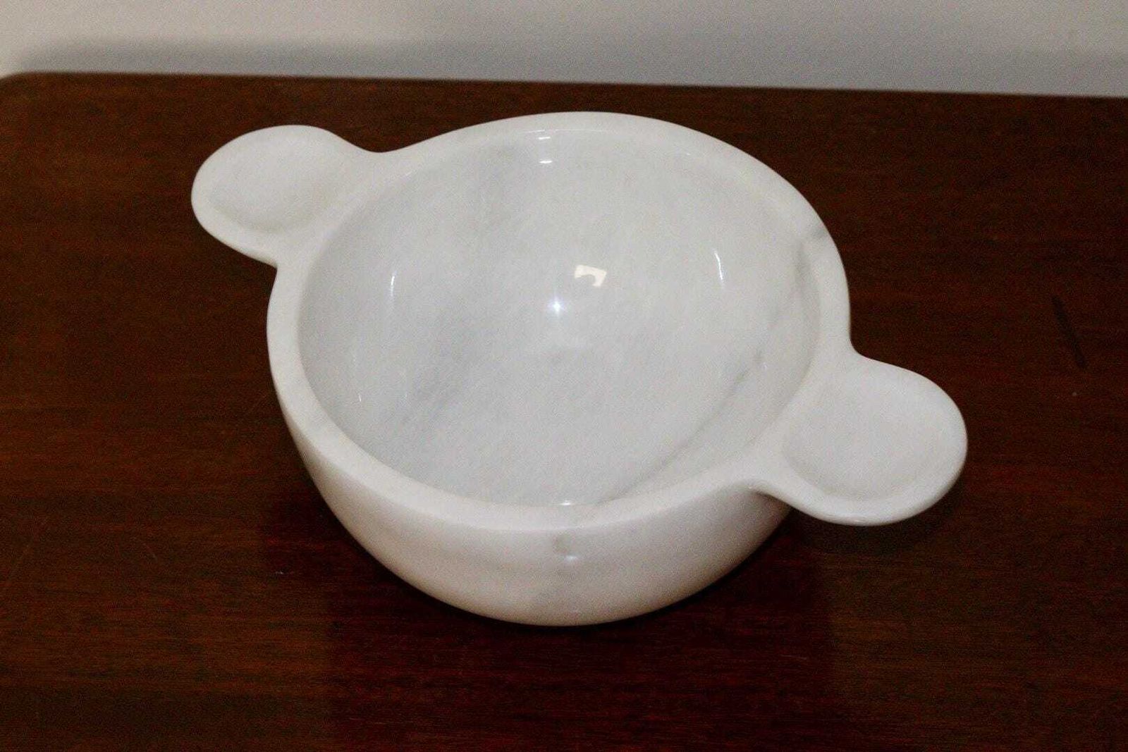 photo for sale Gabriella – White Natural Marble Bowl With Handles  | L 32cm W 20cm H 10cm