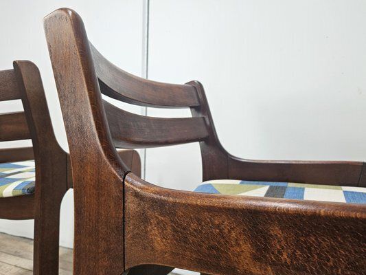 Vintage Beech And Fabric Dining Room Chairs, 1970s, Set Of 4 photo vinterior