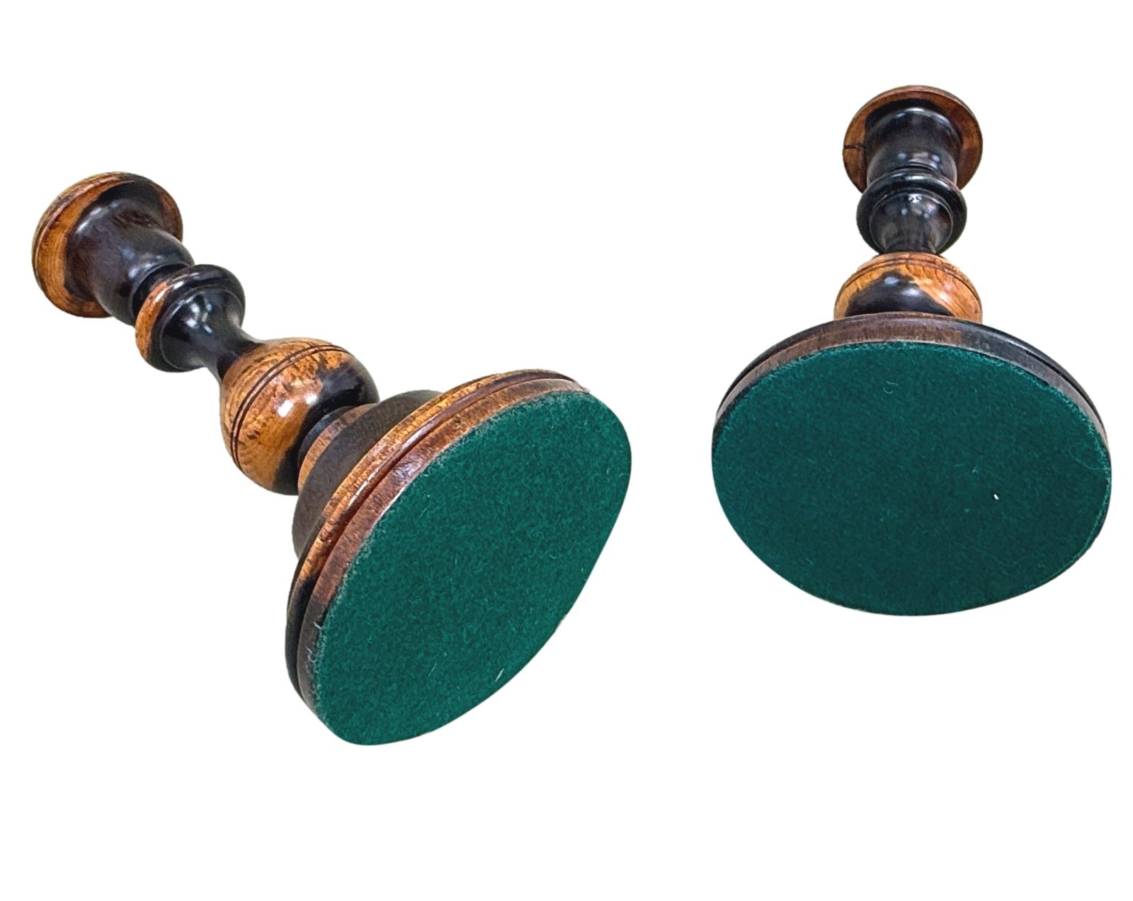 Pair Of 19th Century Lignum Vitae Treen Candlesticks (England, Circa 1830) photo 795.0