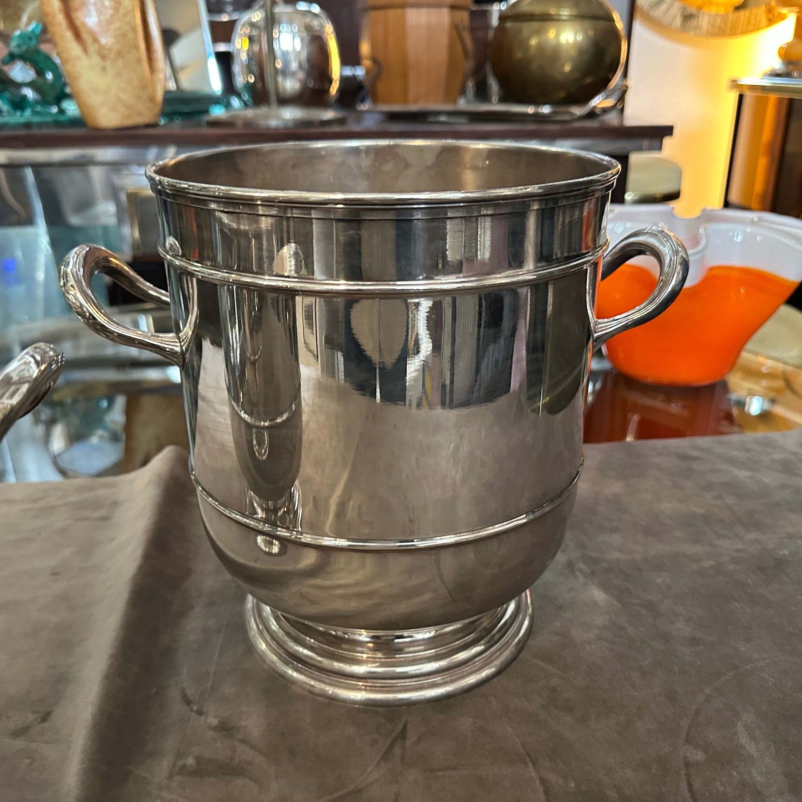 A Pair Of 1970s High Quality Modern Silver Plated Wine Coolers By Sant'andrea photo furniture