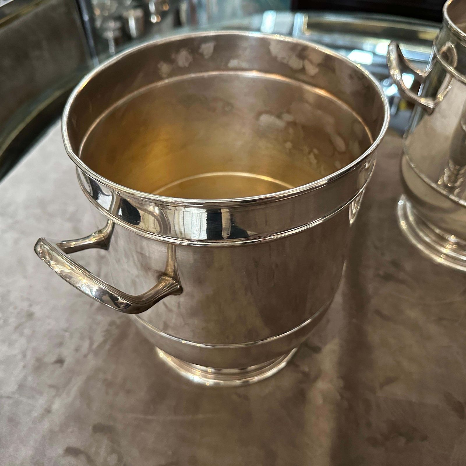 Home Decor A Pair Of 1970s High Quality Modern Silver Plated Wine Coolers By Sant'andrea photo