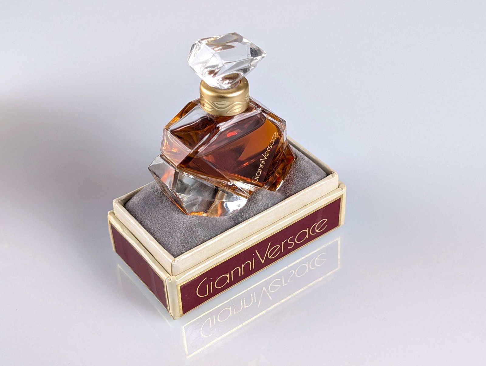Miniature Perfume Gianni Versace Parfum Puro 7.5 Ml, Rare 1981 With Original Box photo Home Decor