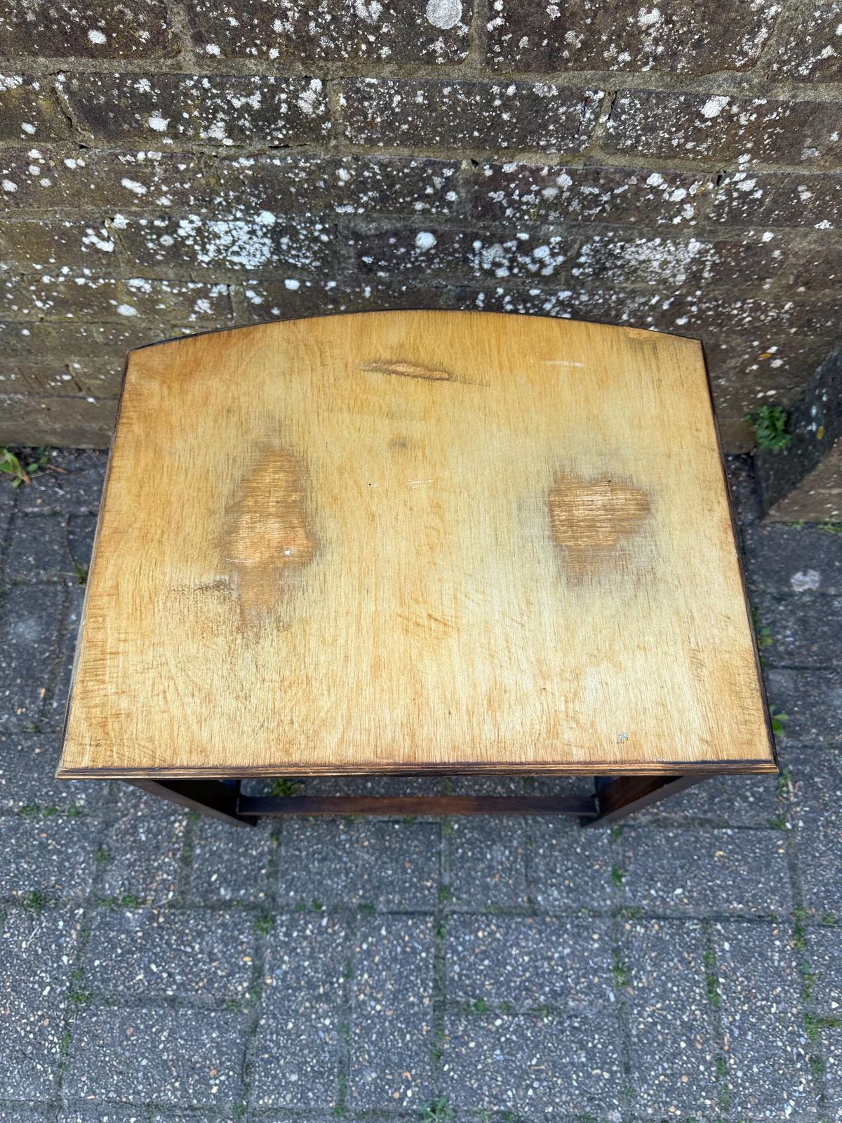 Unique Hand Sanded Retro Vintage Oak Table, Lamp Table, Sanded Plant Stand, Vintage Table (46cm X 50cm X 37cm) photo buy