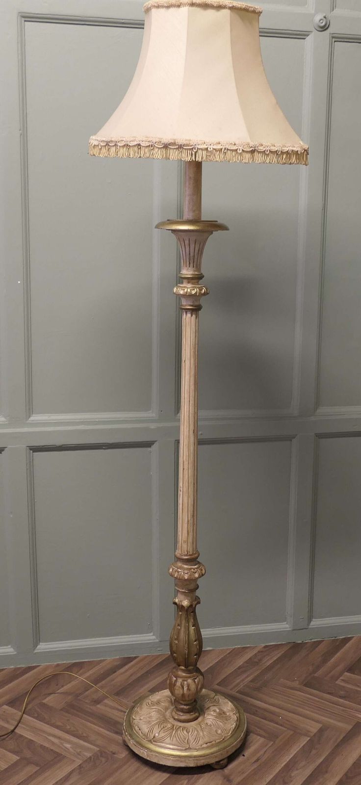 Louis Philippe Style Painted And Gilt Floor Lamp, Standard Lamp photo buy
