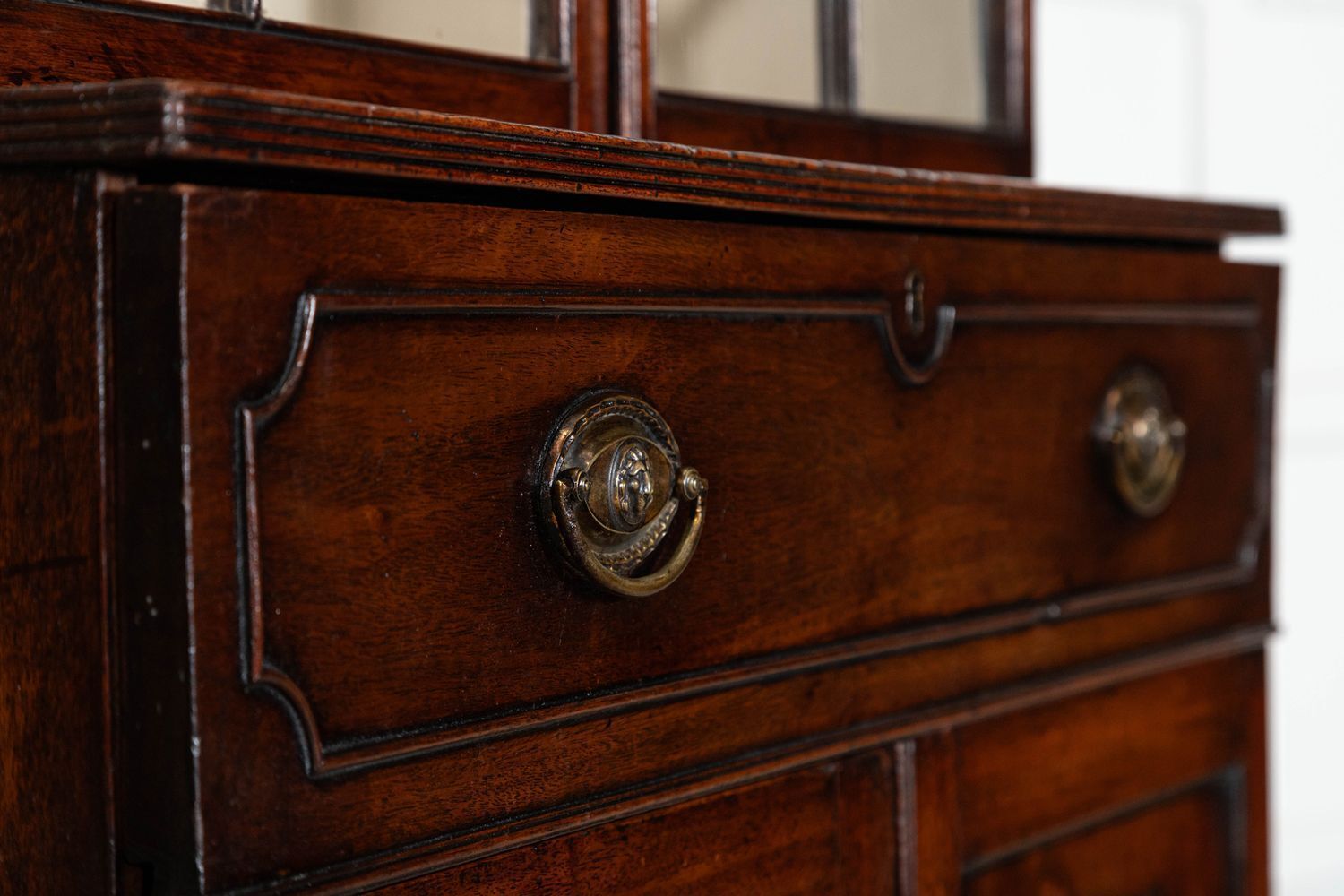 photo vinterior George III English Mahogany Glazed Bookcase Secretaire