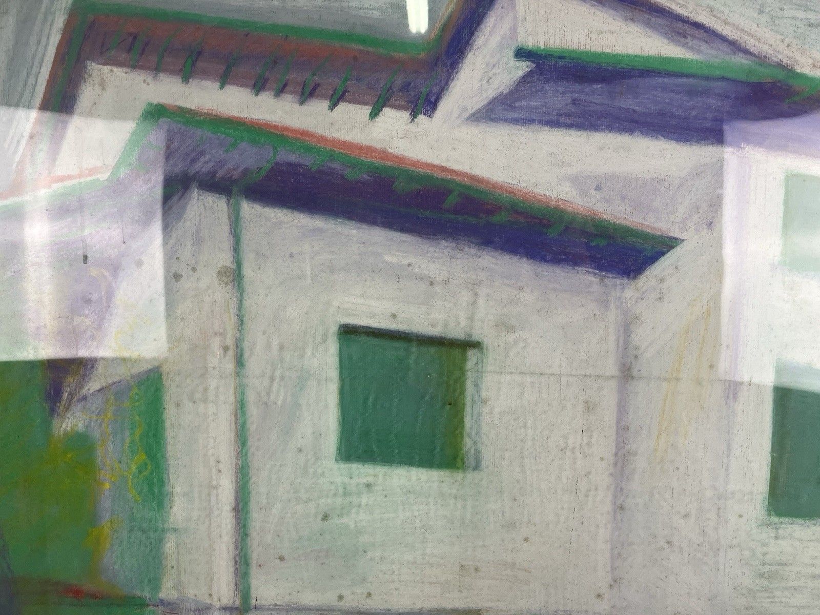 photo furniture Pink Houses Picture Cubism Landscape 80’ Vintage Design