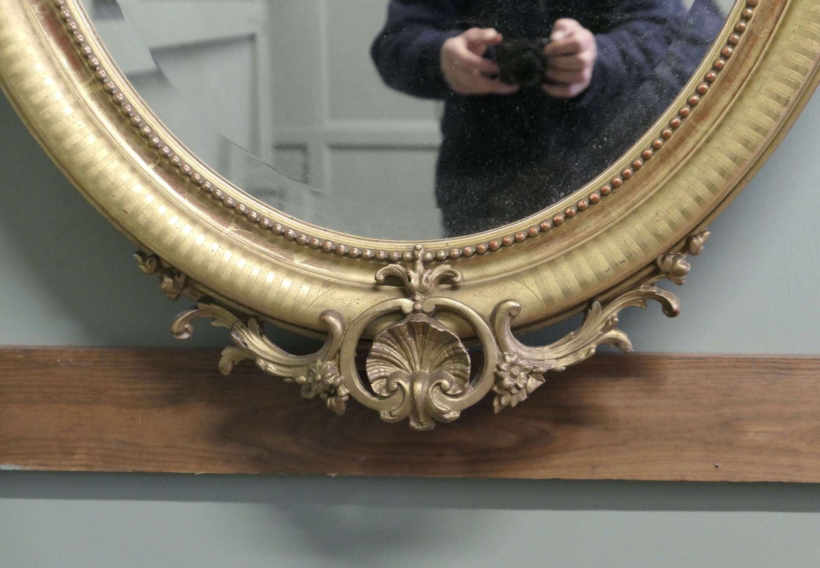 A Very Large French Rococo Oval Gilt Wall Mirror photo buy