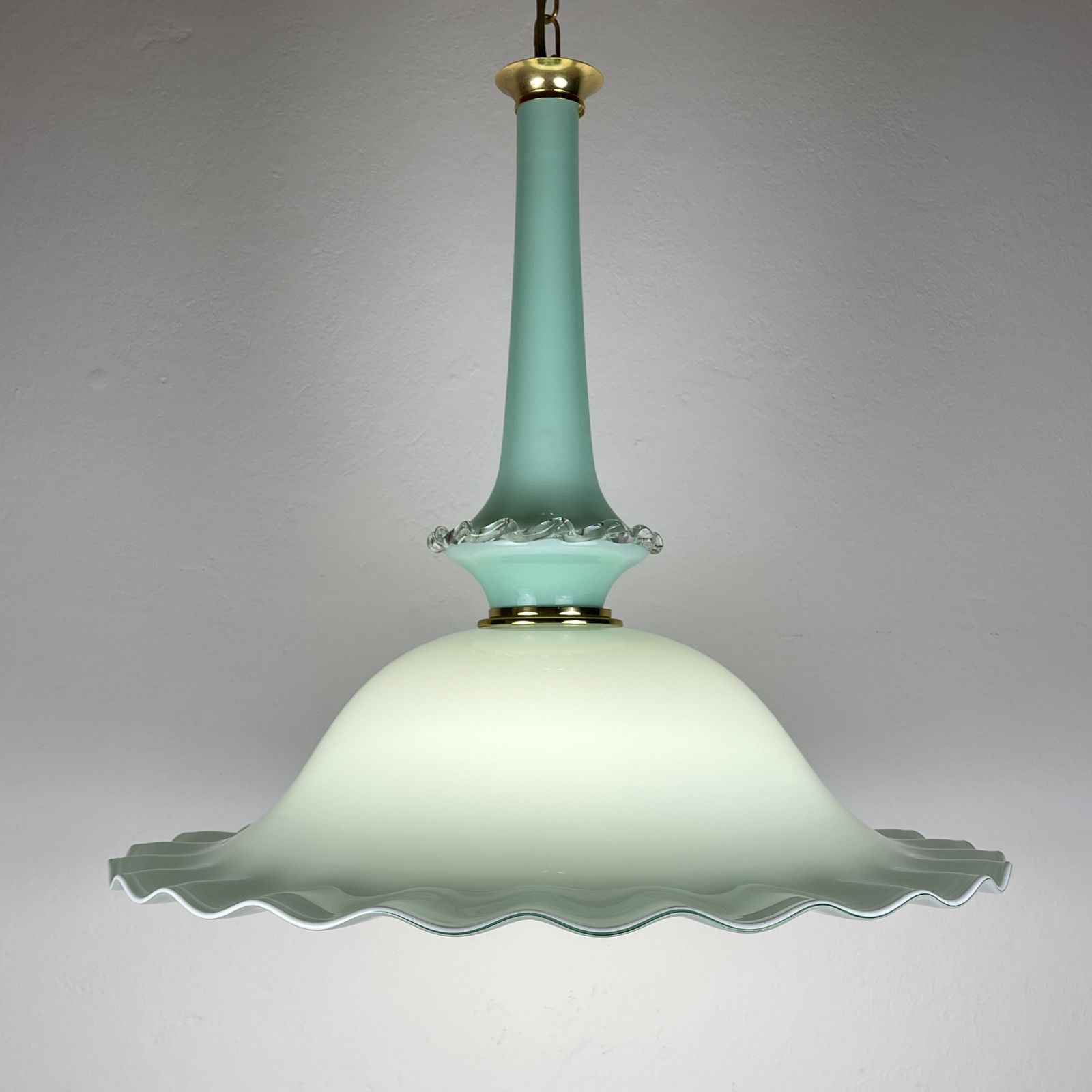 Vintage Murano Glass Pendant Lamp By Venini, Italy 1970s photo Lighting