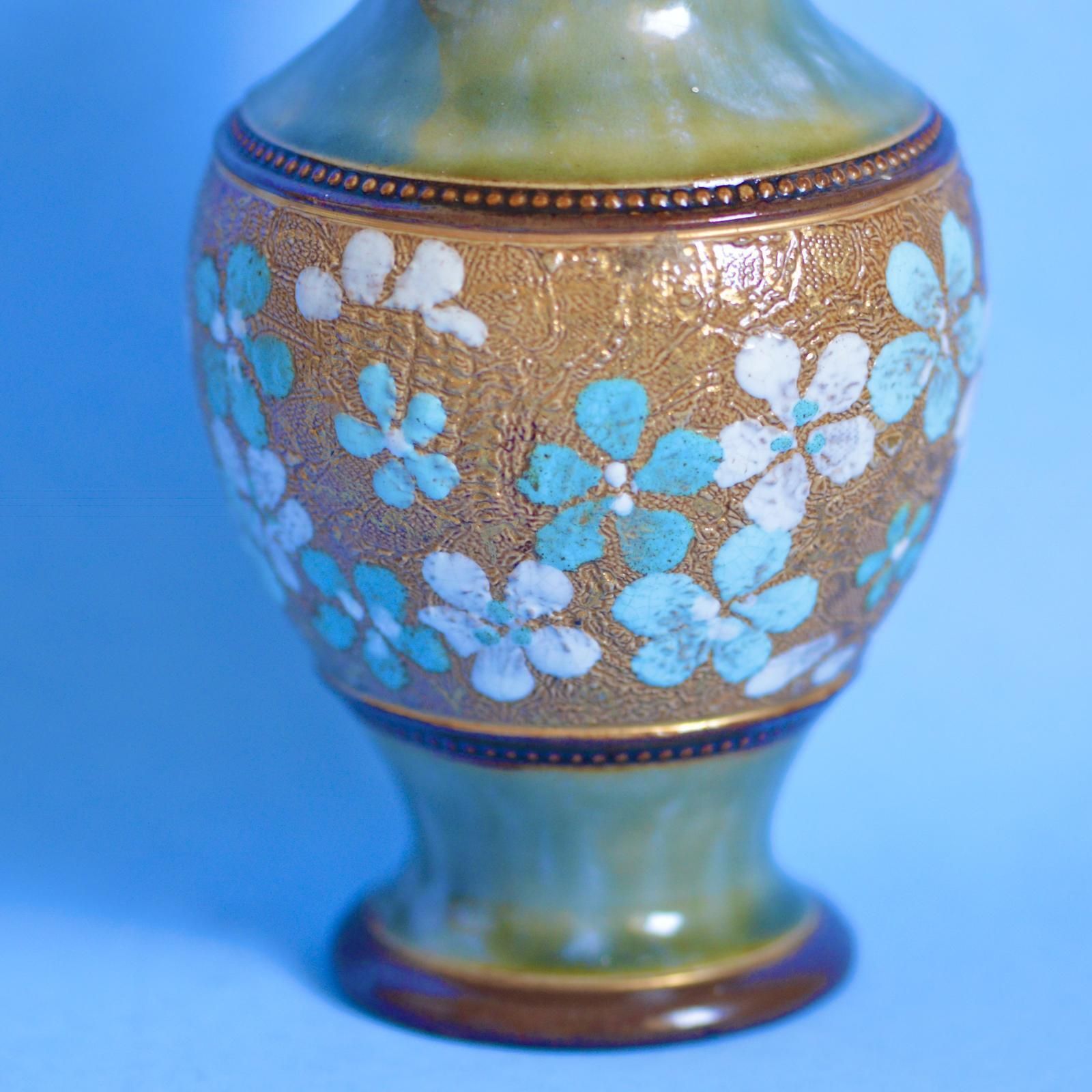 photo buy Attractive Pair Of Doulton Lambeth Vases (1885 1902 Slater)