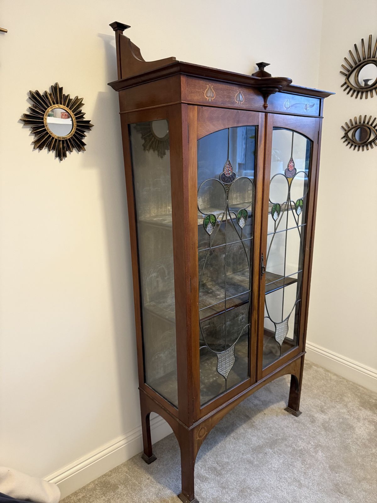 Arts And Crafts Glass Cabinet, Early 20th Century photo Furniture