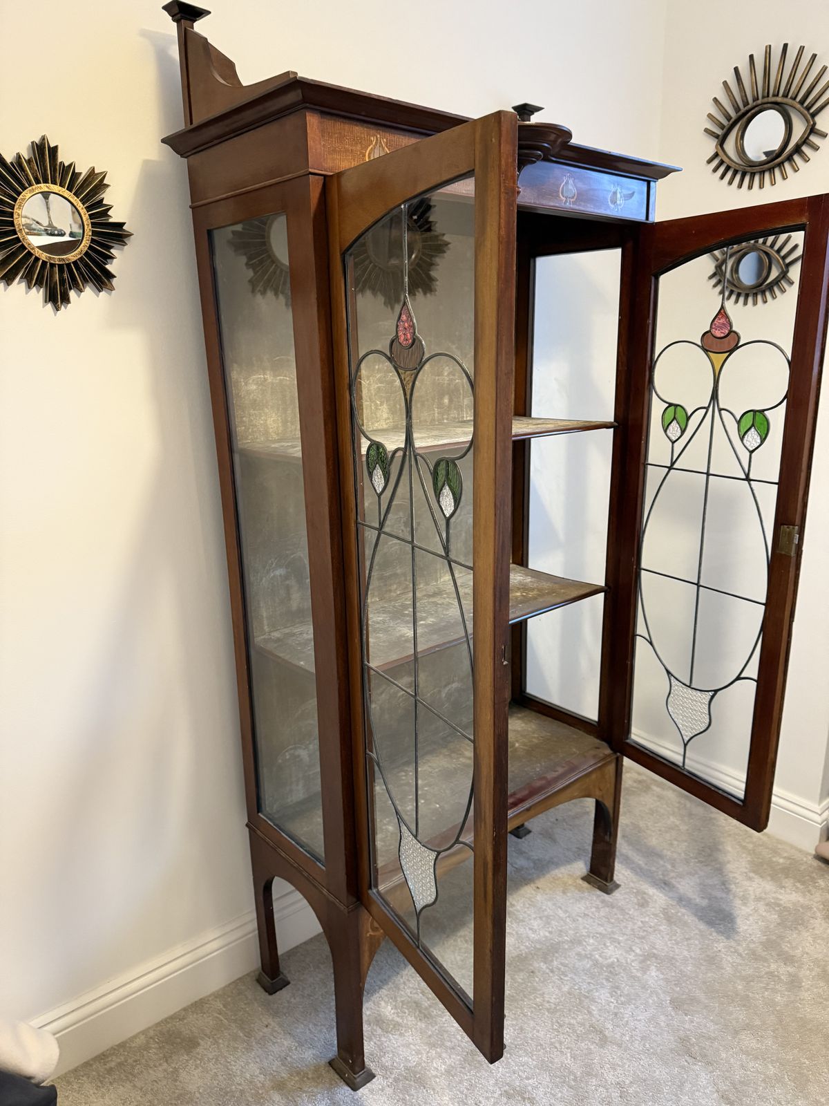 Arts And Crafts Glass Cabinet, Early 20th Century photo 600.0