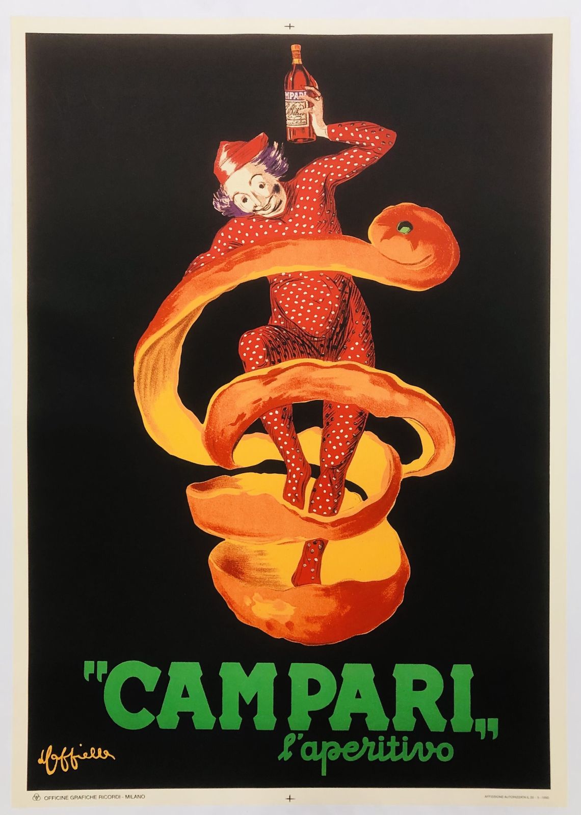 Leonetto Cappiello, 1970s   Spiritello Campari   Vintage Affiche Linen Backed On Canvas